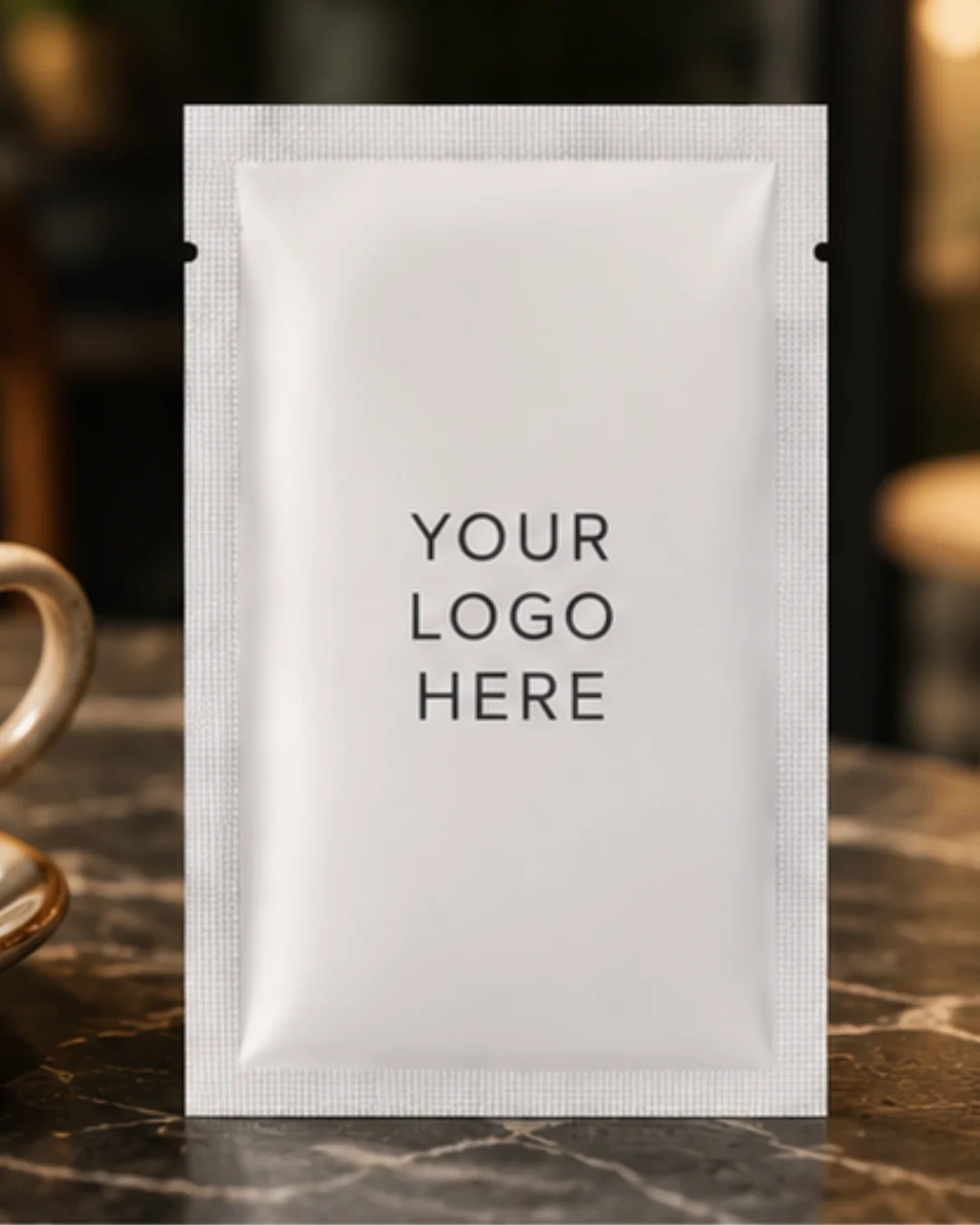 Custom branded DineWipe packet with your restaurant logo